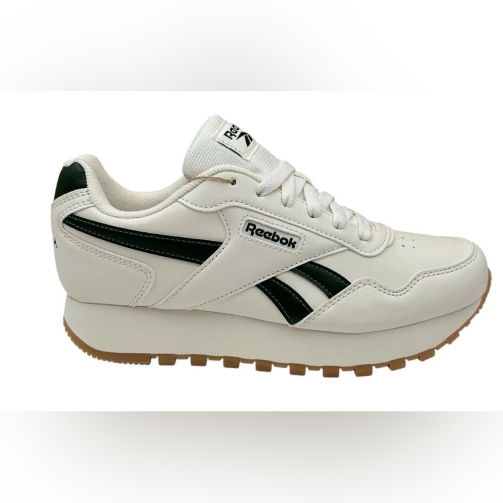 Reebok‎ Harman Women's Classic Style Sneakers White- Chalk-Green Sz 8